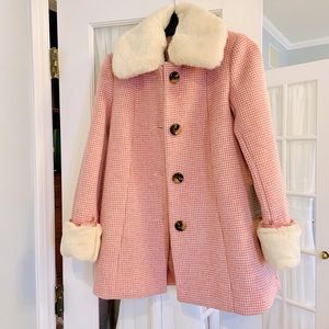 Gal Meets Glam (XXS): pink white wool coat **new